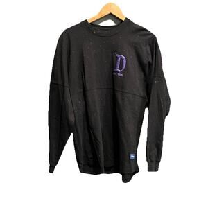 Disney Black Sparkle 100 Years of Wonder Spirit‎ Jersey Sweatshirt Size Medium